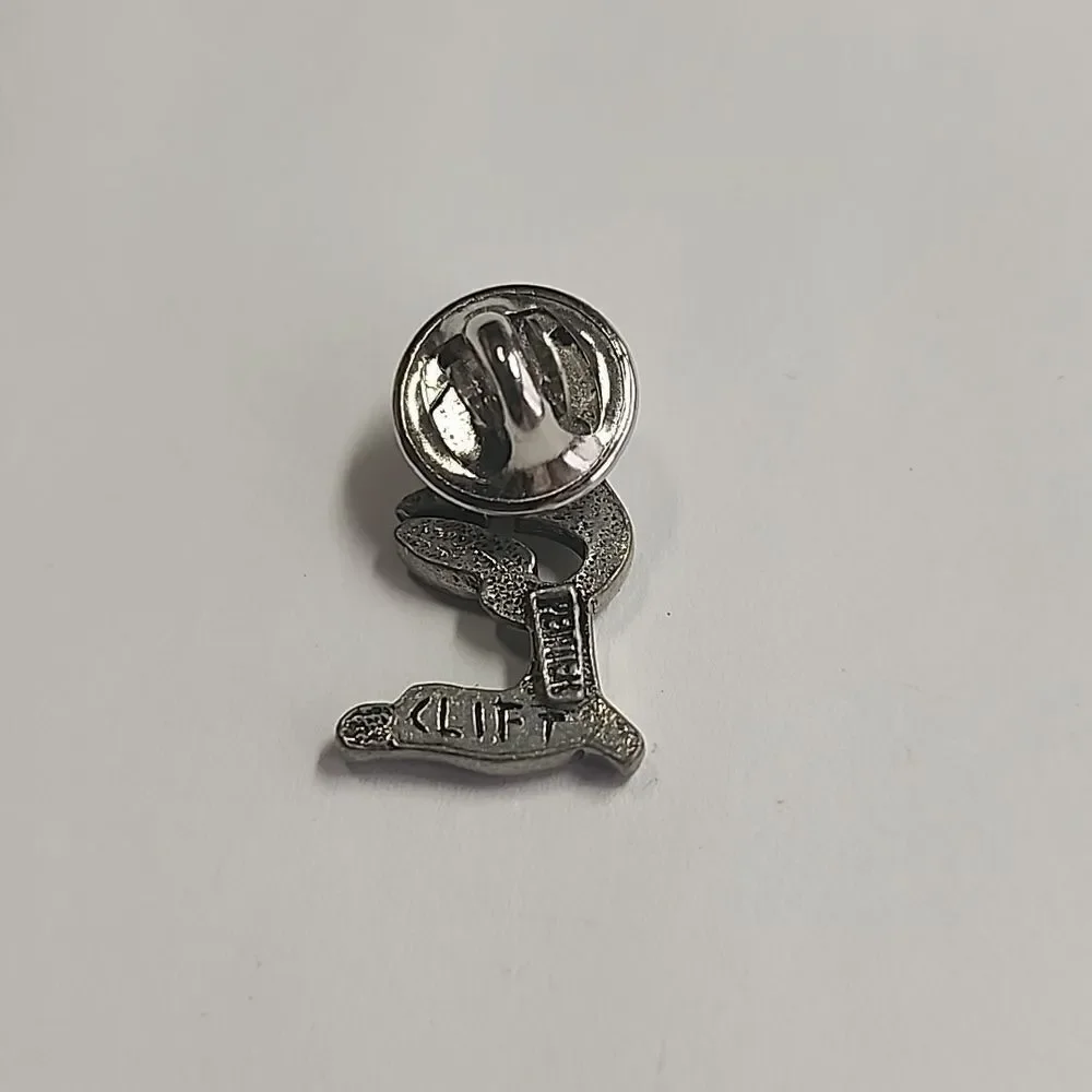 Jim Clift Handcrafted Pewter Lapel Pin Microscope 1”